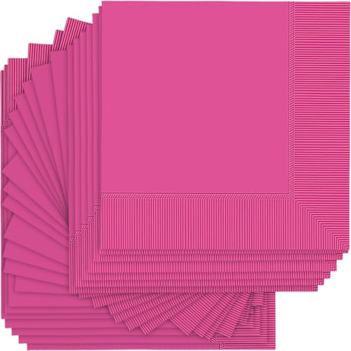 Vibrant Pink Luncheon Napkins - Soft & Durable, 40-Pack