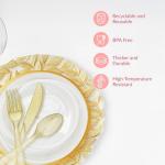 Gold Glitter Plastic Cutlery Set - 180 Pieces