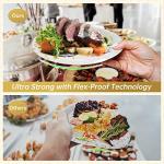 White & Gold Dessert Plates & Napkins Set,105 PCS