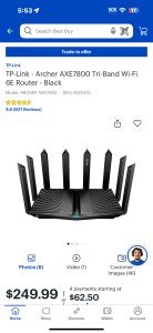 Tp-Link Archer AXE7800 Tri-Band Wi-Fi 6E Multi-Gig Router, 2.5 Gbps Port