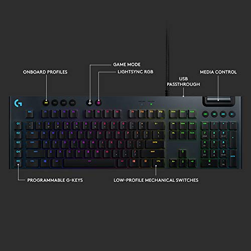 Logitech G815 RGB Mechanical Gaming Keyboard - Black