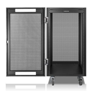 Sound Town 21U Steel Server Rack with Locking Casters