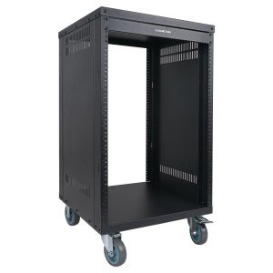 Sound Town 16U Steel Rack with Locking Casters