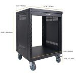 Sound Town 12U Steel Rack with Mesh Doors