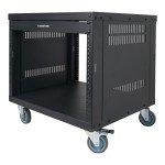 Sound Town 8U Universal Steel Rack with Locking Casters