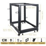 Sound Town 15U Adjustable Depth Server Rack