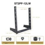Sound Town 12U Open-Frame Rack for Audio Gear