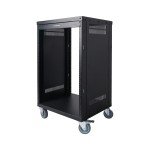 Sound Town 16U Steel Rack with Locking Casters