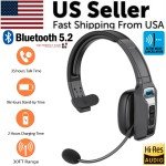 Bluetooth 5.2 Wireless Headset with Noise Cancelling Mic