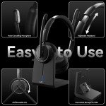 LEVN Bluetooth Headset with Noise Canceling Mic