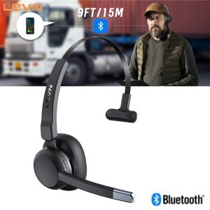 LEVN Bluetooth Headset with Noise Cancelling Mic