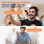 Bluetooth 5.2 Wireless Headset with Noise Cancelling Mic