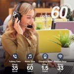 Bluetooth 5.2 Wireless Headset with Noise Cancelling Mic