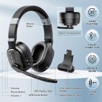 Bluetooth 5.0 Wireless Headset with Noise Cancelling Mic