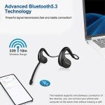 Bluetooth 5.3 Wireless Headset with Noise Canceling Mic