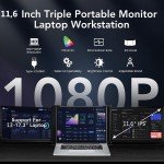 Portable Tri-Screen Monitor Extender for Laptops