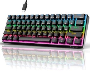 UK Layout 60% True Mechanical Gaming Keyboard Type C Wired 14 Chroma RGB Backlit