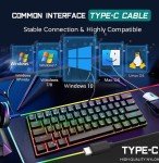 60% Mechanical Gaming Keyboard - RGB Backlit Type C