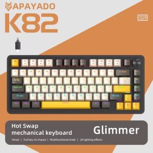 APAYADO K82 75% Wired Gaming Keyboard - Blue Switches