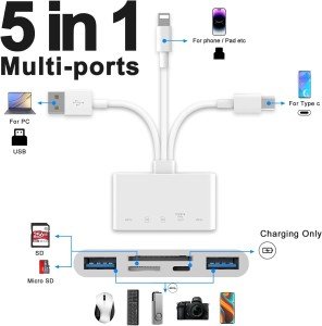 5-in-1 USB 3.0 Memory Card Reader for iPhone/iPad