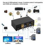 CKL Dual Monitor HDMI KVM Switch for 2 PCs
