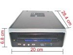 Compact Black Mini ITX Desktop PC Case with PSU