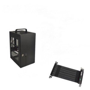 Small Black Mini-ITX Gaming PC Case with Riser