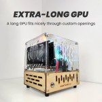 Small Gaming PC Case - Clear Acrylic & Wood