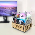 Small Gaming PC Case - Clear Acrylic & Wood