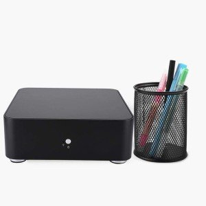 Mini-ITX Computer Case,Aluminum Mini-ITX PC Gaming Case HTPC(Black)