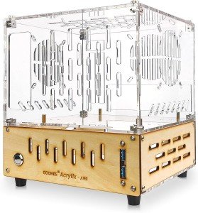 Small Gaming PC Case - Clear Acrylic & Wood