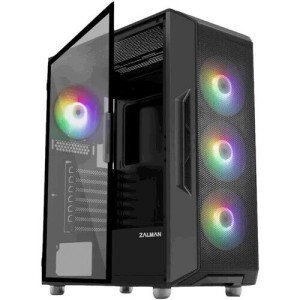 Zalman i3 NEO ATX Mid Tower Gaming PC Case - 4 x 120mm Fixed RGB Fans Preinstall