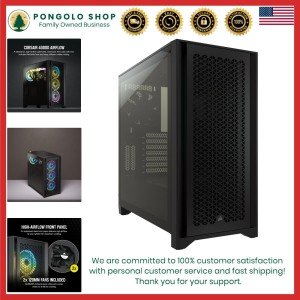 4000D AIRFLOW Tempered Glass Mid-Tower ATX Case - High-Airflow - Cable Manage...