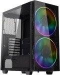 Mid-Tower Gaming Case with Glass Panel and Fans