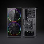 Mid-Tower Gaming Case with Glass Panel and Fans