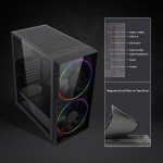 Mid-Tower Gaming Case with Glass Panel and Fans