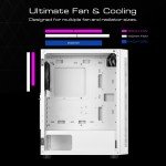 GAMDIAS Mid Tower Gaming PC Case with ARGB