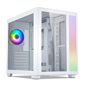 White Mid-Tower ATX Case with Dual Glass Panels