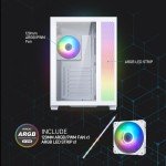 White Mid-Tower ATX Case with Dual Glass Panels