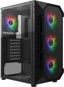 GAMDIAS Mid Tower Gaming PC Case with Glass