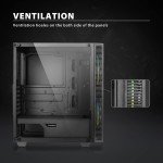Mid-Tower Gaming Case with Tempered Glass and RGB Fans