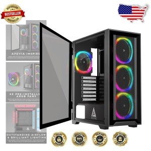 Mid Tower Gaming Case with 4 RGB Fans