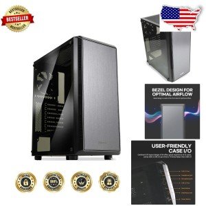 Airflow-Optimized Mid-Tower Case for Gaming