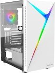 Mid Tower Gaming PC Case with Tempered Glass Door