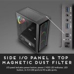 Mid Tower Gaming Case with 4 RGB Fans