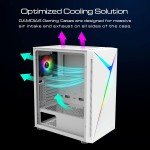 Mid Tower Gaming PC Case with Tempered Glass Door