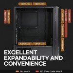Airflow-Optimized Mid-Tower Case for Gaming
