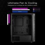 GAMDIAS Mid Tower Gaming PC Case with ARGB