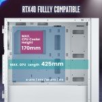Vetroo AL800 White E-ATX Gaming PC Case