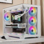 Vetroo AL900 White ATX Mid Tower Case w/ ARGB